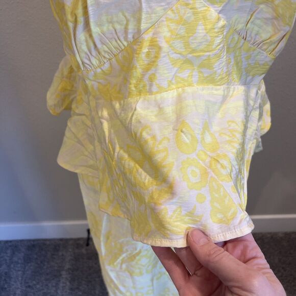 Future Collective Jenny K Lopez Yellow Empire Waist Maxi Dress NWT Sz 17 - Picture 2 of 9